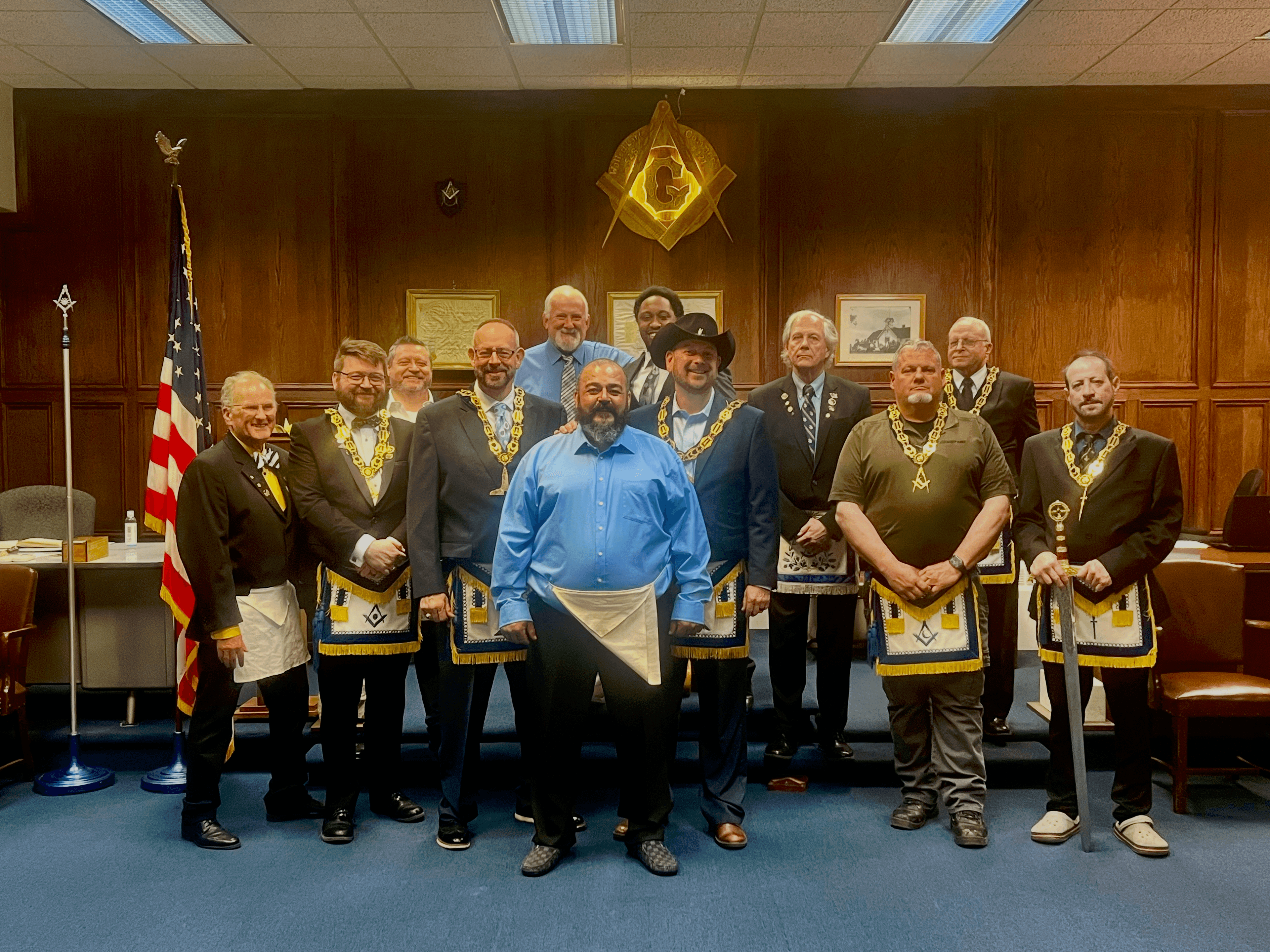 Members of Walled Lake Lodge #528 gathered in the lodge room